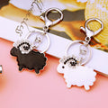Jeweled Solid Color Sheep Keychains in Black White and Assorted Colors view 2