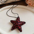 Leopard Print Padded Star and Heart Pendant Necklaces view 7