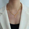 Gold Cuban Chain MORE Letter Charm Necklace Drop M Pendant view 1