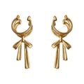 Matte Ear Cuffs With Bow Dangle Gold and Silver Clips view 5