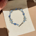Silver Flower Teardrop Crystal Bracelets Four Colors view 6