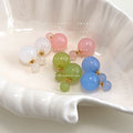 Pastel Frosted Double Ball Gold Post Stud Earrings view 1
