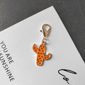 Enamel Cactus Keychain Charms Gold Lobster Clasp 3 Colors view 6