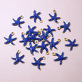 Tiny Colorful Starfish Charms with Gold Tone Loops in Ten Options view 8