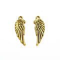 Detailed Feathered Wing Metal Charm in Four Finishes view 7