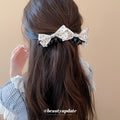 Polka Dot Bow Black Claw Hair Clips Three Colorways view 3