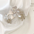 Metal Flower Open Cuff Bangles Gold Silver Style Mix view 9