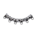 Hammered Curved Six-Loop Connector in 1 Finish for Jewelry Making view 3