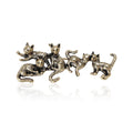 Five Cat Silhouette Brooch in Two Antique Metal Tones view 5
