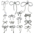 Silver-Tone Bow and Butterfly Metal Charms with 18 Listed Options view 1