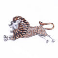 Running Lion Brooch in Copper and Silver Tones Jacket and Scarf Accessory view 6