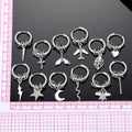 Silver Hoop Charm Earrings Multi Ring Drops 12 Styles view 5