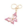 Rhinestone Butterfly Keychain Necklace Gold Tone 9 Colors view 5