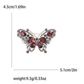 Silver Tone Crystal Butterfly Brooch Blue Green Burgundy view 5