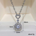Heart Bow Round Halo Pendant Necklace in Polished Metal view 5