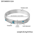 Turquoise and Crystal Geometric Bangle Collection in Thirteen Styles view 8
