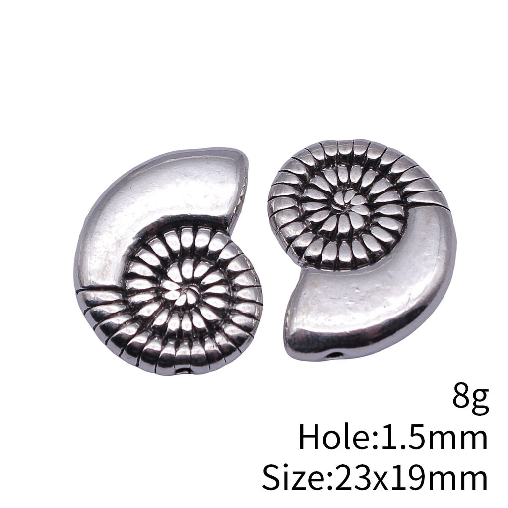 23x19mm 8g Antique Silver Zinc Alloy Conch Shell Spacer Beads for Beach Jewelry Making