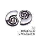 Spiral Shell Small-Hole Bead in Antique Silver Tone view 3