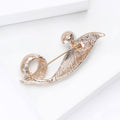 Crystal Musical Note Brooch Pearl Rose Gold or Silver view 4