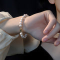 White Freshwater Pearl Bracelet With Gold Tone Barrel Clasp view 4
