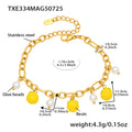 Gold Lemon Resin Charm Necklace Bracelet Anklet Pearl Set view 6