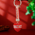 Star Band Crystal Heart Keychains with Straps and Plain Options view 11