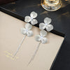 Silver Flower Tassels