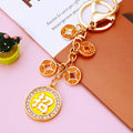 Crystal Five Coin Fortune Keychains with Cords and Loose Braided Loops view 9