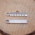 Antique Silver Ruler Pendant Charm With Etched Scale Marks view 2