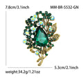 Oversized Floral Crystal Cluster Brooch in Three Jewel Colors view 3