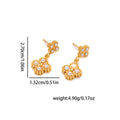 Double Pearl Cluster Drop Earrings with Gold Tone Settings view 6