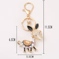 Rhinestone Donkey Keychain Cats Eye Head Black Accents view 2
