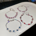 Silver Crystal Tennis Bracelets In Four Bright Colors view 4