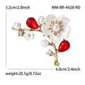 Floral Branch Crystal Brooch in Detailed Metal and Crystal Design view 7