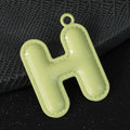 Puffy Stitched Enamel Letter H Charm Pendant Eight Colors view 6