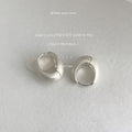 Matte Gold And Silver Tone Chunky Huggie Hoop Earrings In Two Colors view 7