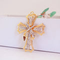 Rhinestone Cross Ribbon Keychain With Split Ring And Lobster Clasp view 8