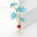 Enamel Daisy Bouquet Brooch in 2 Color Styles Metal Pin view 4