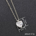 Heart Clear CZ Pendant Necklace Silver Gold Tone Cable Chain view 4