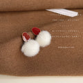 Fluffy Pom-Pom Drop Earrings Six Mixed Metal Styles view 3