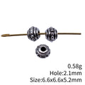 Dotted Band Round Spacer Bead in Antique Silver Metal Finish view 3