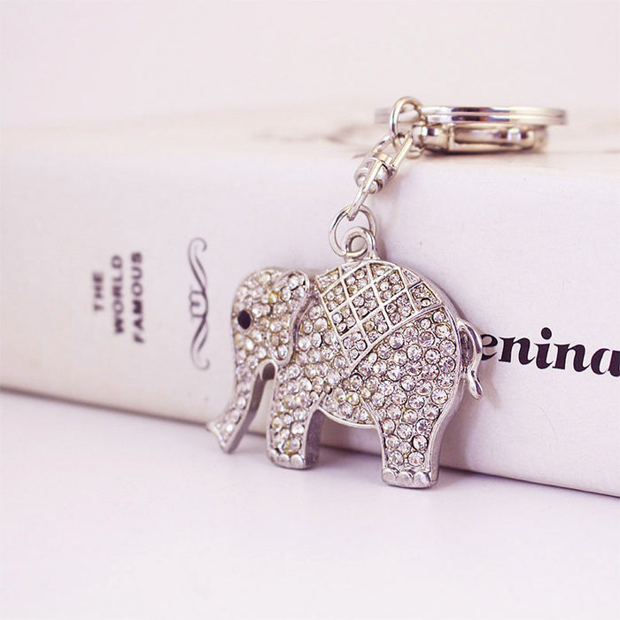 Rhinestone Elephant Keychain, Cute Animal Car Key and Bag Charm