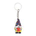 Gnome Apple School Hat Printed Wood Keychain Ring Metal Charm view 5