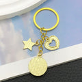 Eight Red White and Blue Flag Star and Heart Keychains view 4