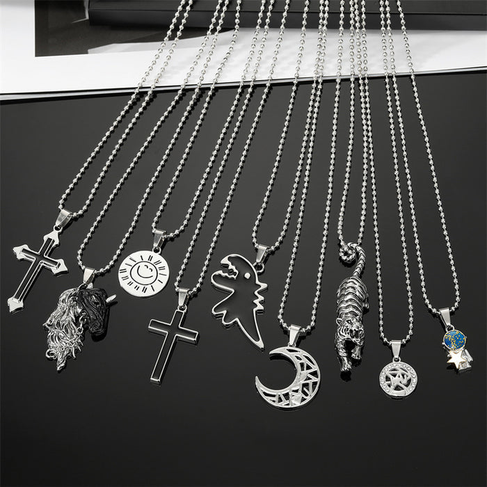 Silver Tone Assorted Character and Symbol Pendant Necklaces