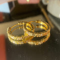 Gold X Cross Pavé CZ Mini Hoop Huggie Earrings Pair view 2
