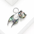Abalone Shell Cat Brooch with Curled Tail for Jackets, Coats, and Scarves view 3