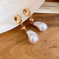Gold Tone Floral Pearl Drop Earring Collection Seven Styles view 5