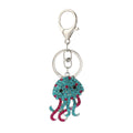 Rhinestone Jellyfish Keychain Metal Ocean Animal Bag Charm view 5