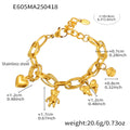 DIY Charm Bracelet Heart Bear Bow Rose Gold Steel Set view 6
